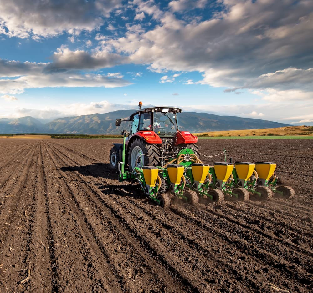 Tractor Planting a field
